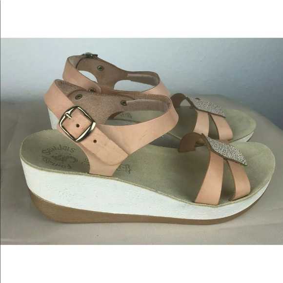Fantasy Sandals Flex Sole Technology Wedge Buckle Leather Upper Size 40/9 - Picture 11 of 16